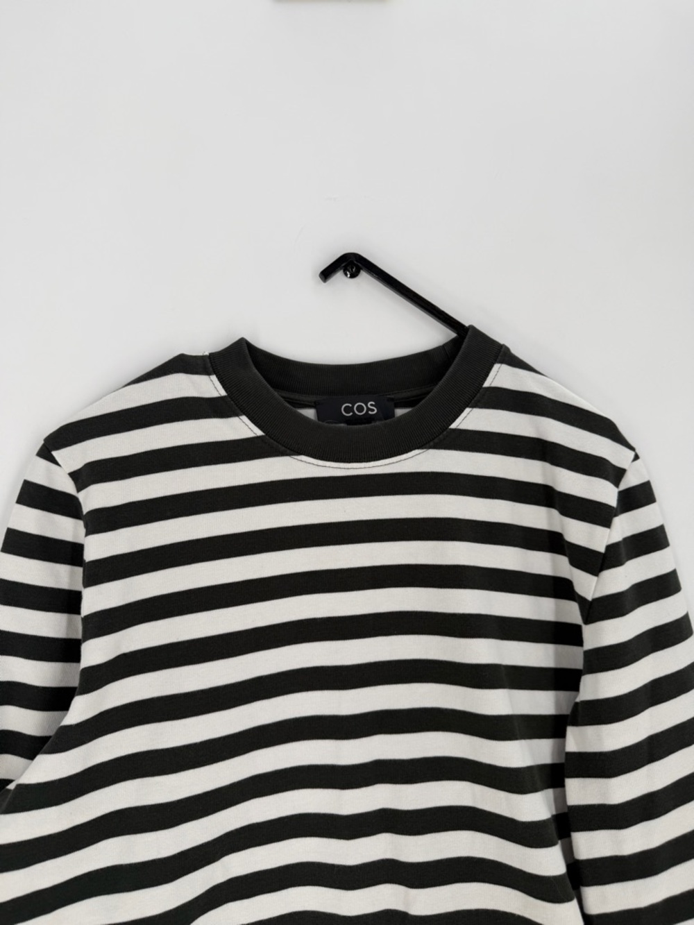Cos Stripe Washed Black White Lightweight Long Sleeve T-Shirt